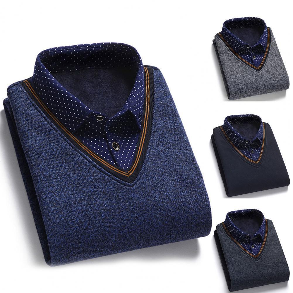 Men's Sweaters Autumn Men Fake Two-piece Grid Thicken Knitted Male Base Solid Pullover Shirt Jumper Slim Clothing 221114, Navy 1
Men's Sweaters Autumn Men Fake Two-piece Grid Thicken Knitted Male Base Solid Pullover Shirt Jumper Slim Clothing 221114, Navy 1