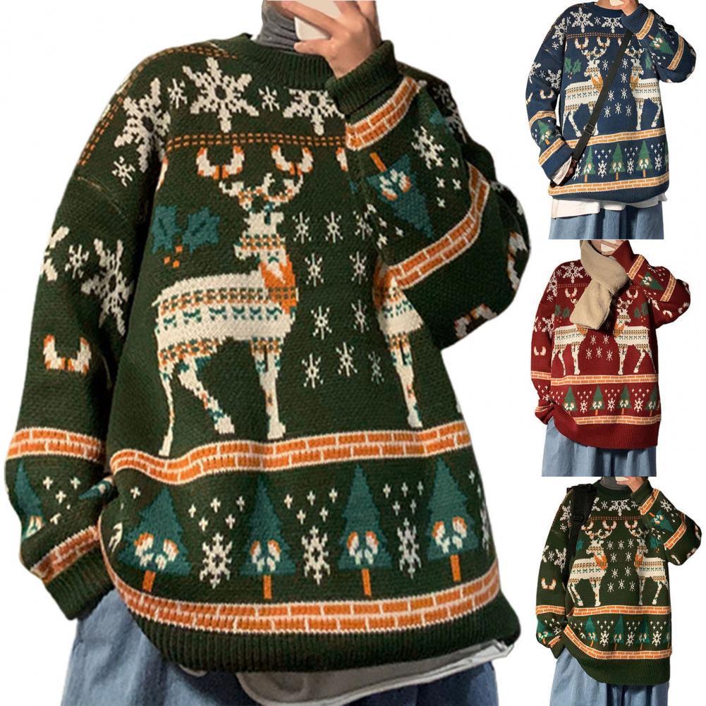 Men's Sweaters Great Winter Sweater Long Sleeve Round Neck Elk 3D Print Year Sweater 221111, Green
Men's Sweaters Great Winter Sweater Long Sleeve Round Neck Elk 3D Print Year Sweater 221111, Green