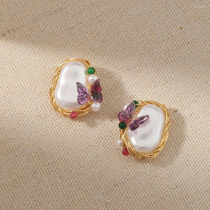 Stud Earrings Beadsnice Freshwater Baroque Pearl Imitation Hand-wound Trendy Design Butterfly Flower Women
Stud Earrings Beadsnice Freshwater Baroque Pearl Imitation Hand-wound Trendy Design Butterfly Flower Women