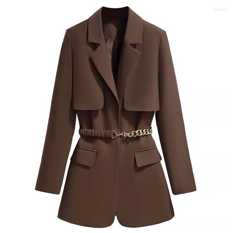 Women' Suits 2022 Spring Autumn Blazers Coats Women Suit Plus Size Long Sleeve Jacket Casual Tops Belted Female Slim Windbreaker Coat, Coffee
Women' Suits 2022 Spring Autumn Blazers Coats Women Suit Plus Size Long Sleeve Jacket Casual Tops Belted Female Slim Windbreaker Coat, Coffee