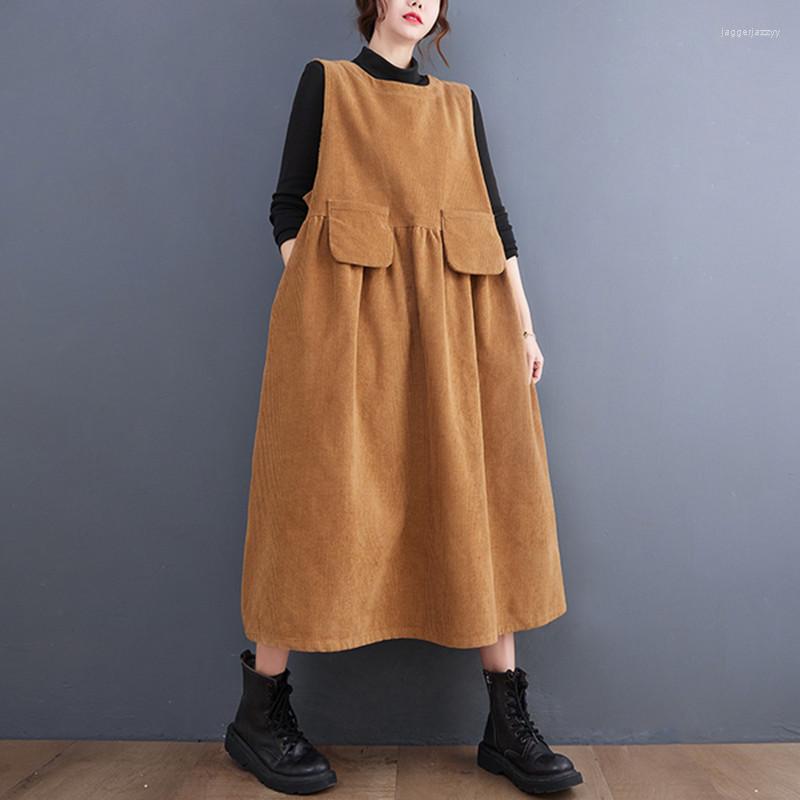Casual Dresses Korea Style Sleeveless Corduroy Vintage Autumn Winter Outwear Tank Dress Office Lady Work Women Spring Midi, Black
Casual Dresses Korea Style Sleeveless Corduroy Vintage Autumn Winter Outwear Tank Dress Office Lady Work Women Spring Midi, Black
