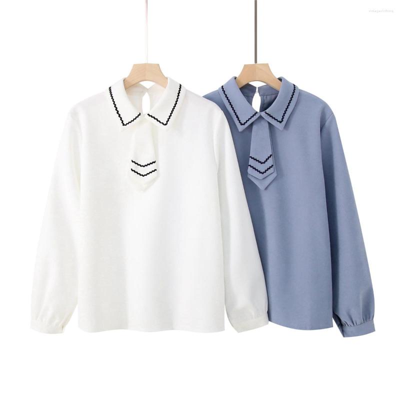 Women' Blouses Womens Tops And Turn-down Collar 2022 Spring Sweet Polyester Cotton Pullover Blouse With Tie 2012165, Blue
Women' Blouses Womens Tops And Turn-down Collar 2022 Spring Sweet Polyester Cotton Pullover Blouse With Tie 2012165, Blue