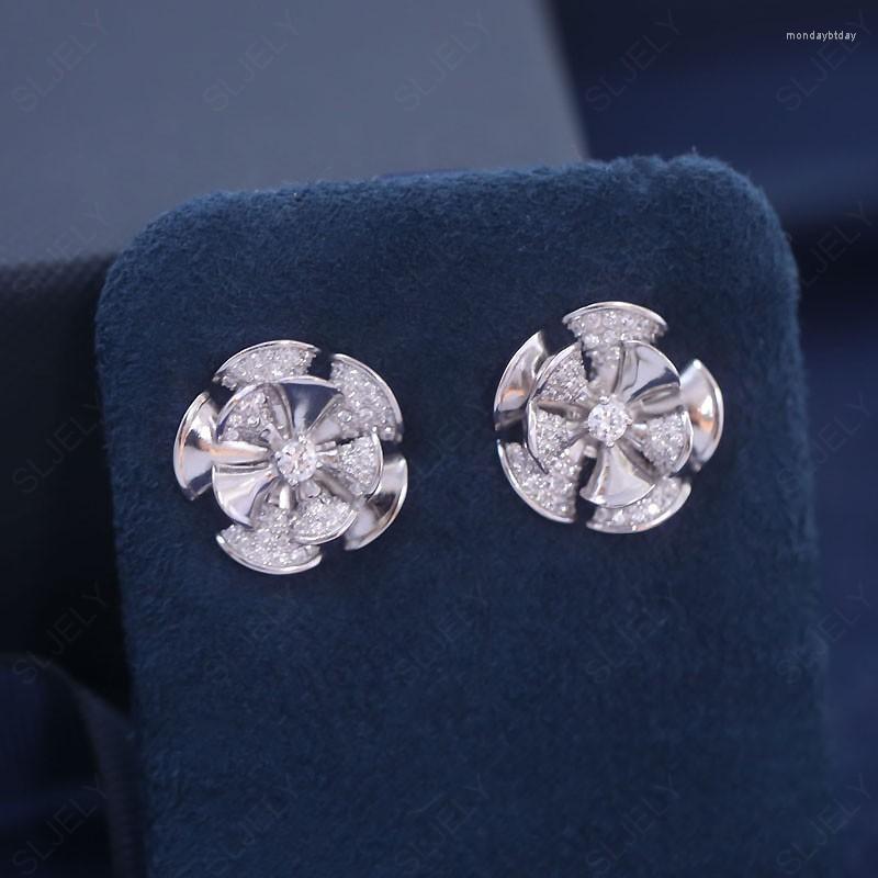 Stud Earrings SLJELY Fashion Solid 925 Sterling Silver Fan Shaped Flower Micro Zirconia Women Fine Party Jewelry
Stud Earrings SLJELY Fashion Solid 925 Sterling Silver Fan Shaped Flower Micro Zirconia Women Fine Party Jewelry