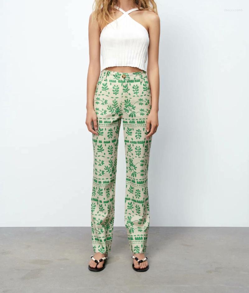 Women's Pants Women's & Capris 2022 Women Chic Fashion Floral Print Straight Linen Vintage High Waist Zipper Female Pockets Buttons, Green
Women's Pants Women's & Capris 2022 Women Chic Fashion Floral Print Straight Linen Vintage High Waist Zipper Female Pockets Buttons, Green