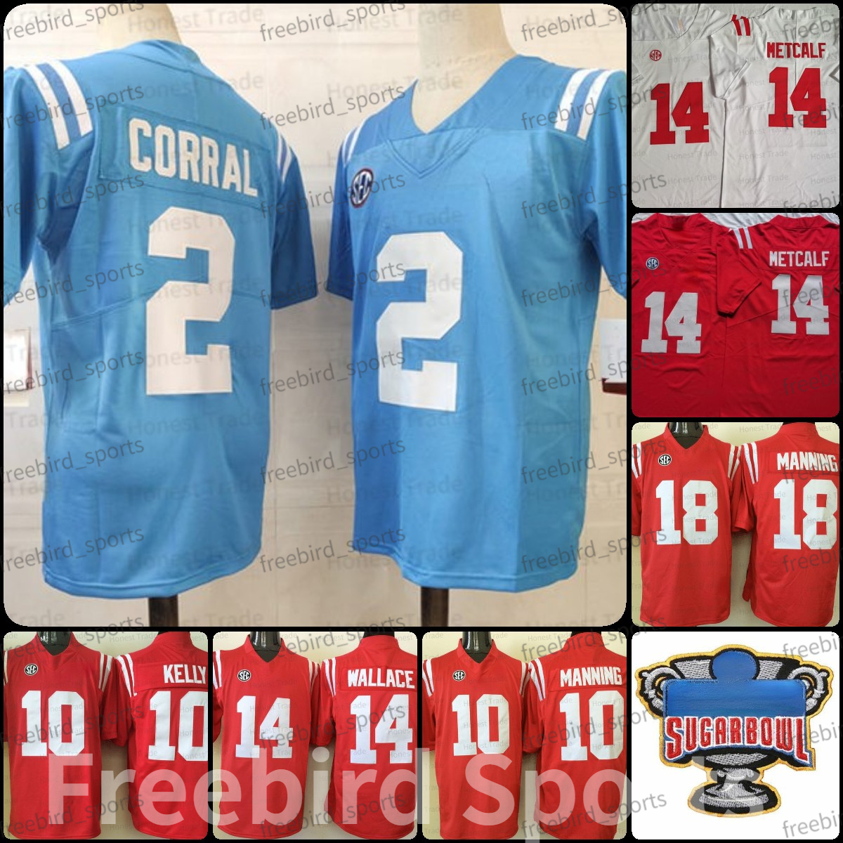NCAA 2 Corral Football Jersey Ole Miss Rebels 14 DK Metcalf Bo Wallace Eli 10 Chad Kelly Manning College Red Blue Men Jerseys 150TH Patch
NCAA 2 Corral Football Jersey Ole Miss Rebels 14 DK Metcalf Bo Wallace Eli 10 Chad Kelly Manning College Red Blue Men Jerseys 150TH Patch