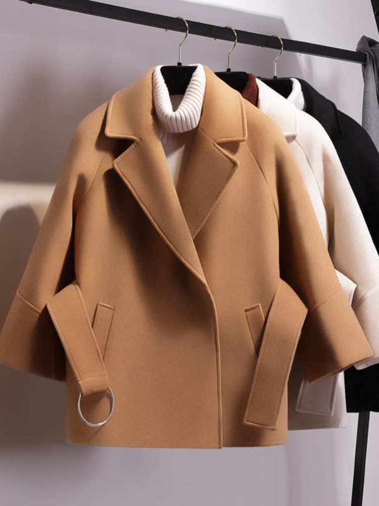 Women's Wool Blends Coats Woman Winter and Jackets Women Trench Woolen Coat Long Sleeve Top Cropped Cape with Loose Waist Clothes 221114, Black
Women's Wool Blends Coats Woman Winter and Jackets Women Trench Woolen Coat Long Sleeve Top Cropped Cape with Loose Waist Clothes 221114, Black