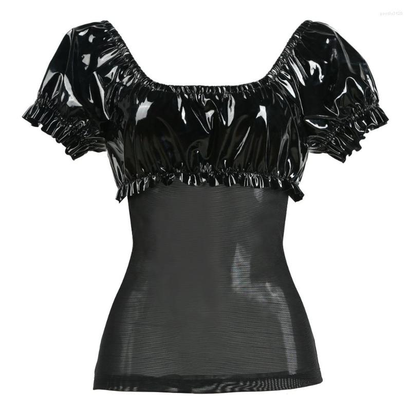 Work Dresses -XXL Women Sexy PVC Latex Costume Black Faux Leather Off Shoulder Mesh Blouse Vinyl Mini Skirt Clubwear
Work Dresses -XXL Women Sexy PVC Latex Costume Black Faux Leather Off Shoulder Mesh Blouse Vinyl Mini Skirt Clubwear