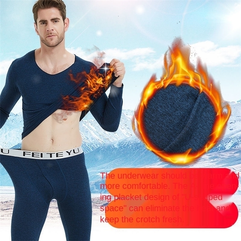Mens Thermal Underwear seamless thermal underwear set Long Johns young and middleaged thin Vneck plus velvet cold winter bottoming shirt 221113, Navy blue
Mens Thermal Underwear seamless thermal underwear set Long Johns young and middleaged thin Vneck plus velvet cold winter bottoming shirt 221113, Navy blue