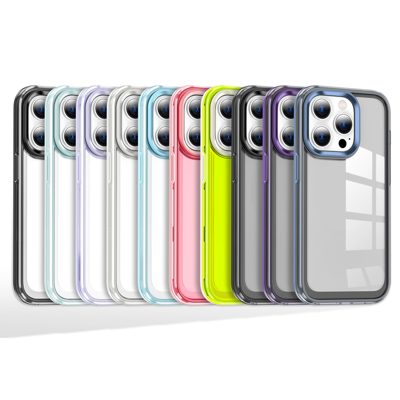 Crystal Clear Candy Color Cases Acrylic Back Cover TPU Frame Camera Lens Protection Shockproof For iPhone 14 13 Pro Max 12 11 XR XS 8 7 Plus, Skyblue/clear--10pcs/color/models
Crystal Clear Candy Color Cases Acrylic Back Cover TPU Frame Camera Lens Protection Shockproof For iPhone 14 13 Pro Max 12 11 XR XS 8 7 Plus, Skyblue/clear--10pcs/color/models