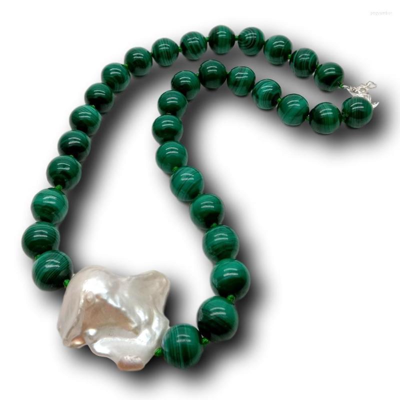 Choker 17" Natural 12mm Genuine Round Green Malachite Freshwater White Keshi Pearl Chokers Necklace For Ethnic Women
Choker 17" Natural 12mm Genuine Round Green Malachite Freshwater White Keshi Pearl Chokers Necklace For Ethnic Women
