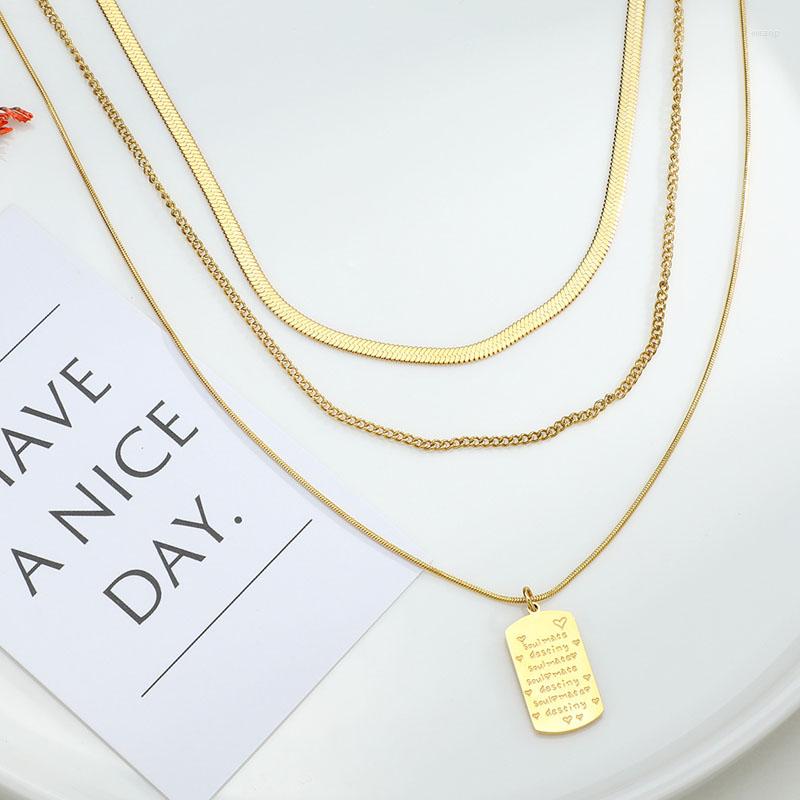 Pendant Necklaces Square Stainless Steel Multilayer Women's Necklace Titanium Overlapping Clavicle Chain Advertising Engagement Gift
Pendant Necklaces Square Stainless Steel Multilayer Women's Necklace Titanium Overlapping Clavicle Chain Advertising Engagement Gift