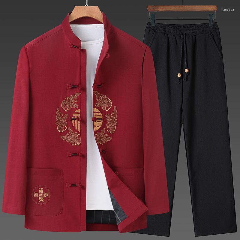 Ethnic Clothing Exquisite Embroidery Tang Suit Classic Chinese Traditional Plus Size Men's Year's Loose Hanfu Jacket Pants
Ethnic Clothing Exquisite Embroidery Tang Suit Classic Chinese Traditional Plus Size Men's Year's Loose Hanfu Jacket Pants