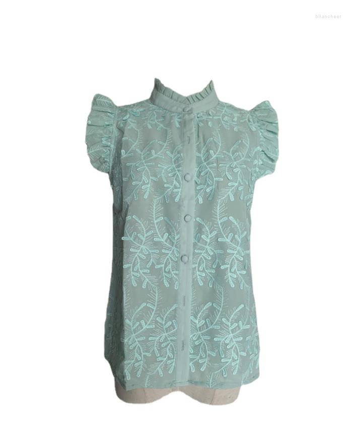 Women' Blouses Ruffles Sleeve Mint Shirts Women Sexy Sweet Embroidery Chiffon Summer Elegant Lady Tops Woman, Light green
Women' Blouses Ruffles Sleeve Mint Shirts Women Sexy Sweet Embroidery Chiffon Summer Elegant Lady Tops Woman, Light green