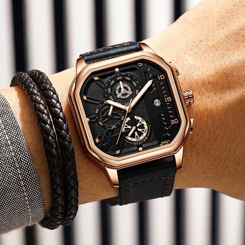Wristwatches NEKTOM Casual Fashion Sports Watches For Men Leather Strap Chronograph Clock Luxury Business Wristwatch Waterproof Date Watch
Wristwatches NEKTOM Casual Fashion Sports Watches For Men Leather Strap Chronograph Clock Luxury Business Wristwatch Waterproof Date Watch