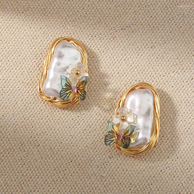 Stud Earrings 925gifts White Freshwater Baroque Pearl Imitation Hand-Wound Trendy Design Butterfly Flower Women
Stud Earrings 925gifts White Freshwater Baroque Pearl Imitation Hand-Wound Trendy Design Butterfly Flower Women