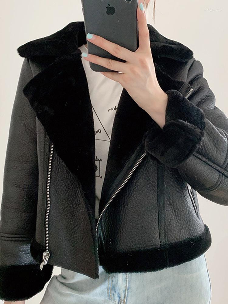 Women' Leather Women Autumn Winter Thick Faux Lamb Short Jacket Moto Biker Female Pu Warm Coat Black Outwear, Beige
Women' Leather Women Autumn Winter Thick Faux Lamb Short Jacket Moto Biker Female Pu Warm Coat Black Outwear, Beige