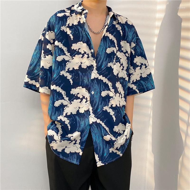 Men's Casual Shirts Summer Men Fashion Cardigan Printed Tops Japanese Vintage Short Sleeve Beach Blouse Oversized Male Y2K Clothes, Blue
Men's Casual Shirts Summer Men Fashion Cardigan Printed Tops Japanese Vintage Short Sleeve Beach Blouse Oversized Male Y2K Clothes, Blue