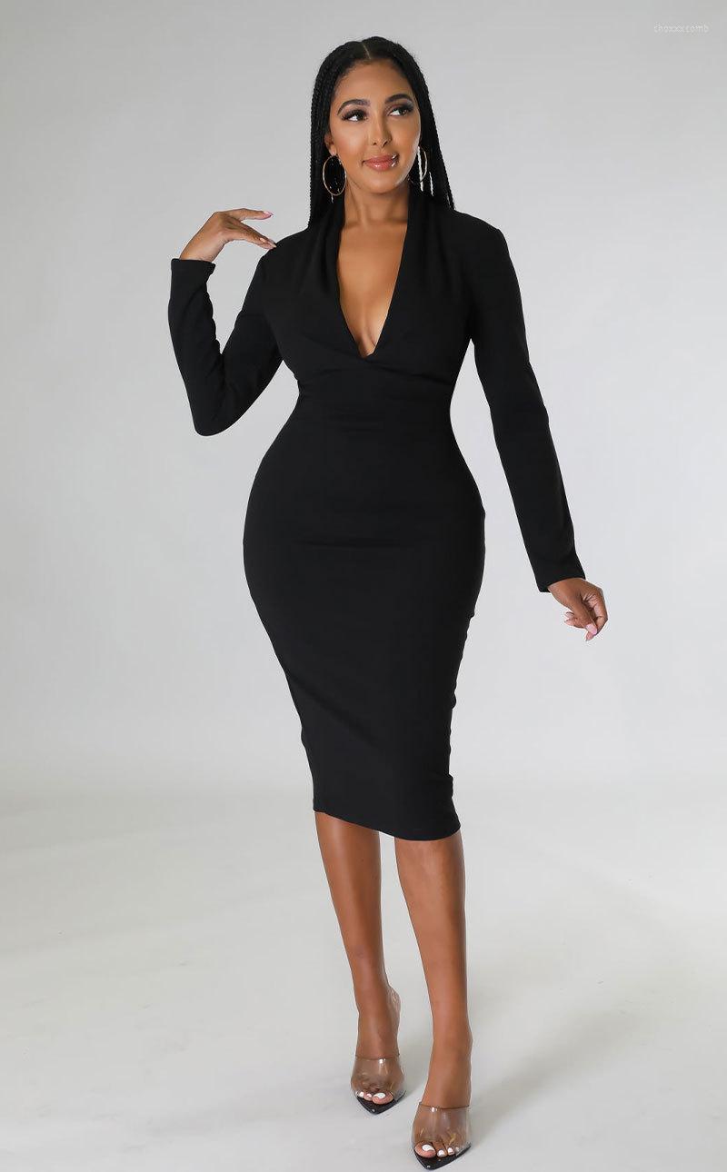 Casual Dresses Autumn Winter Stretch Slim Soft Ribbed Knitted Deep V Neck Dress Woman Fashion Solid Black Bodycon
Casual Dresses Autumn Winter Stretch Slim Soft Ribbed Knitted Deep V Neck Dress Woman Fashion Solid Black Bodycon