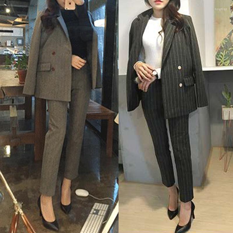 Women' Two Piece Pants Women' Autumn And Winter Striped Woolen Casual Slim Korean Version Of The Suit Fashion Small OL Two-piece, Black
Women' Two Piece Pants Women' Autumn And Winter Striped Woolen Casual Slim Korean Version Of The Suit Fashion Small OL Two-piece, Black