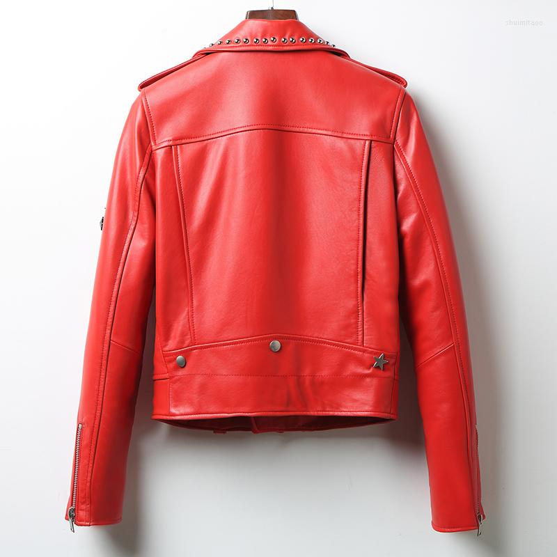 Women' Leather Genuine Real Women' Sheepskin Coat Short Red Biker Motorcycle Jacket Spring Autumn Coats LL00097 KJ4917
Women' Leather Genuine Real Women' Sheepskin Coat Short Red Biker Motorcycle Jacket Spring Autumn Coats LL00097 KJ4917
