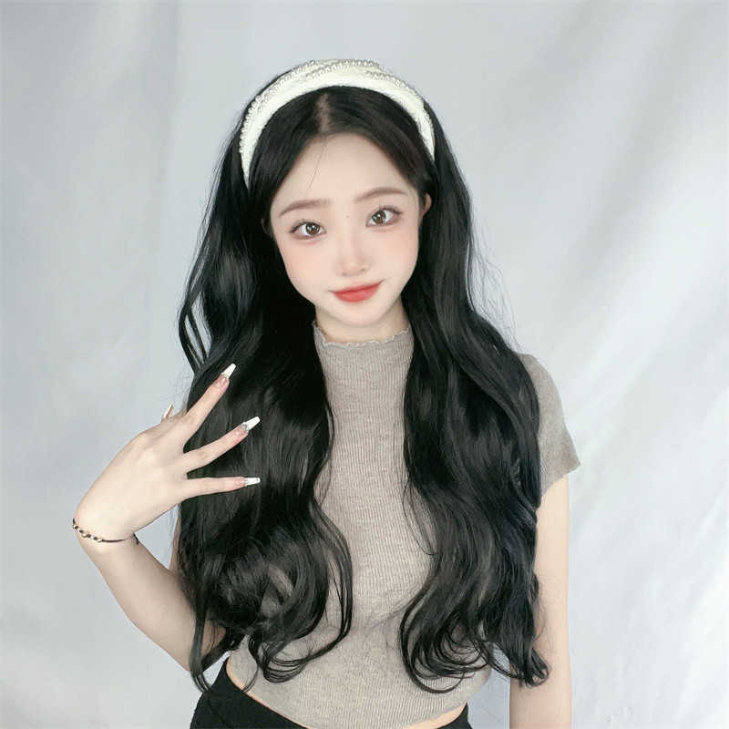 Women's Hair Wigs Lace Synthetic Pearl Strip Band Wig Piece Women's Long Straight Wavy Net Red Imitation Curly Hair Half Cap Shake Shop, Straight black hair
Women's Hair Wigs Lace Synthetic Pearl Strip Band Wig Piece Women's Long Straight Wavy Net Red Imitation Curly Hair Half Cap Shake Shop, Straight black hair