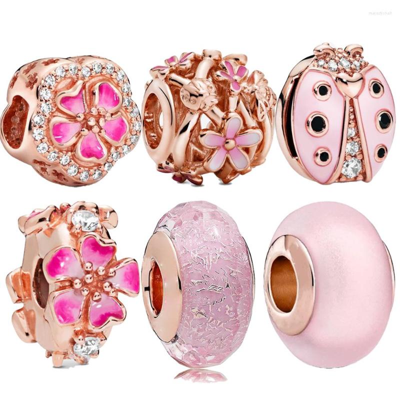 Beads Original 925 Sterling Silver Pink Sparkling Rose Gold Peach Blossom Beaded Charm Fit Bracelet DIY Ladies Gift Making
Beads Original 925 Sterling Silver Pink Sparkling Rose Gold Peach Blossom Beaded Charm Fit Bracelet DIY Ladies Gift Making