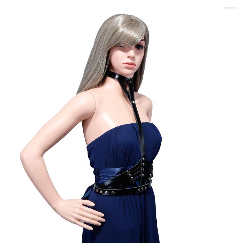 Belts LEATHER Harness Female Cummerbunds GOTH CROSS Designer High Quality Sexy Suspenders Neck To Wait Belt, Black
Belts LEATHER Harness Female Cummerbunds GOTH CROSS Designer High Quality Sexy Suspenders Neck To Wait Belt, Black