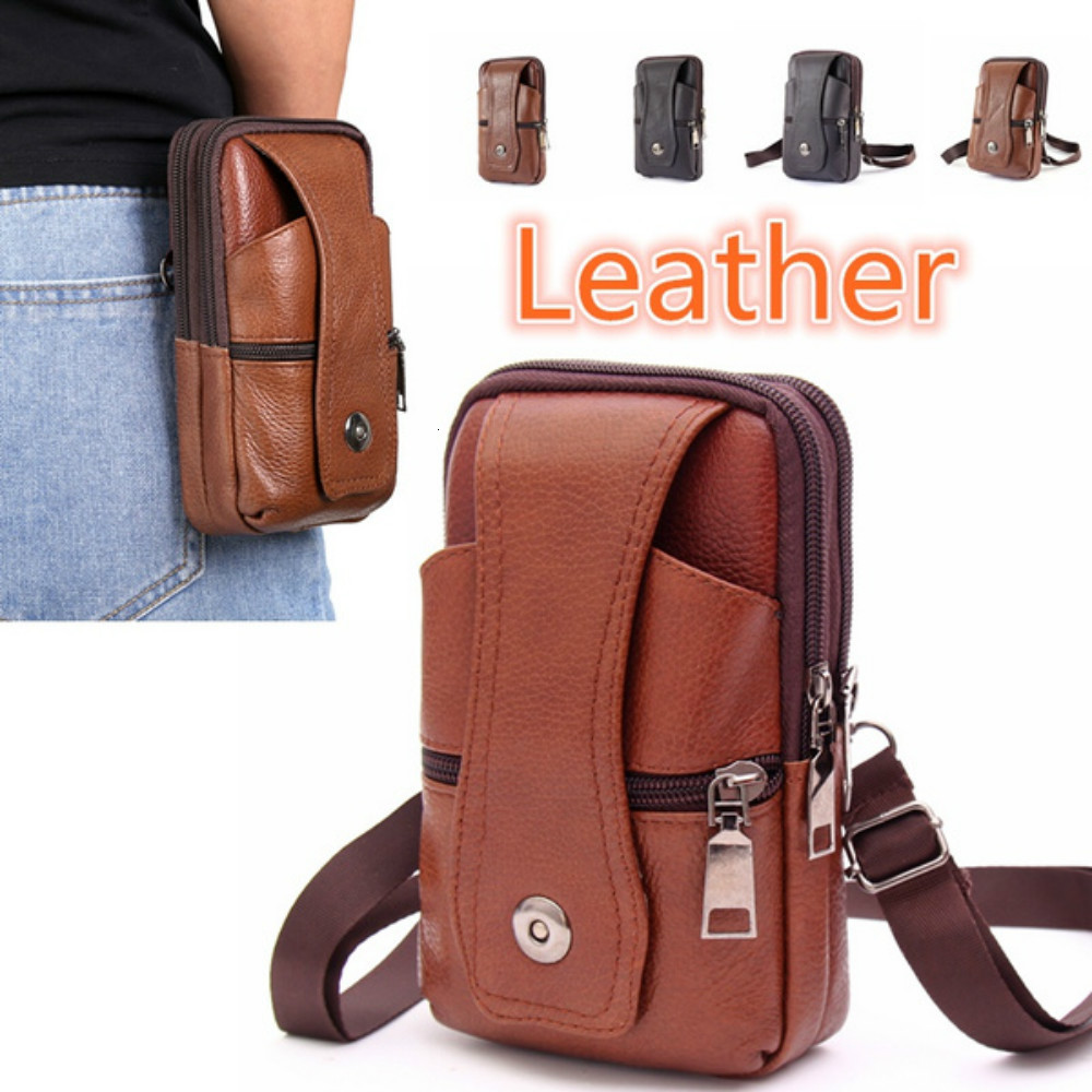 Waist Bags Men Leather Large Capacity Belt Brown Shoulder Crossbody Multilayer Buckle Mobile Phone Bum Pouch 221208, Brown-2 layers
Waist Bags Men Leather Large Capacity Belt Brown Shoulder Crossbody Multilayer Buckle Mobile Phone Bum Pouch 221208, Brown-2 layers