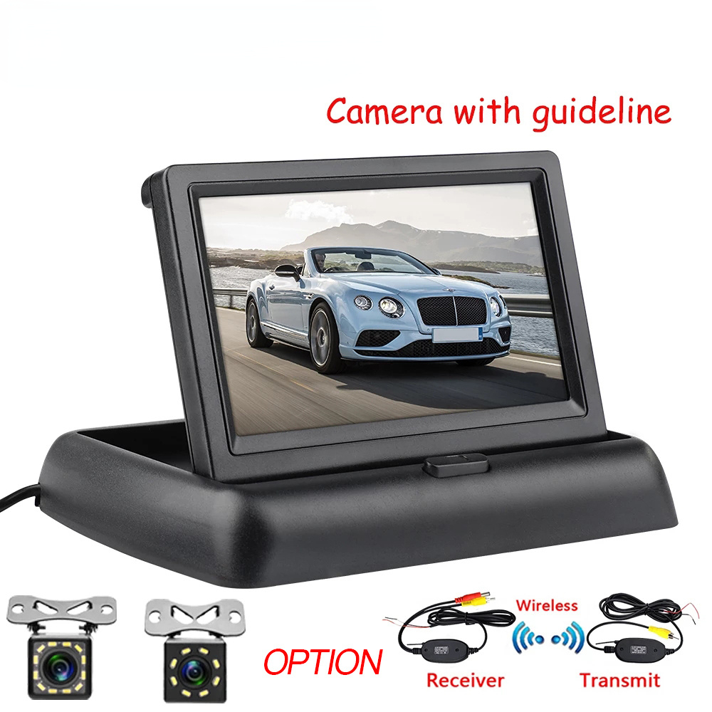 Car Rear View Camera Reversing Parking System Kit 4.3" inch TFT LCD Rearview Monitor Night Vision Backup Camera
