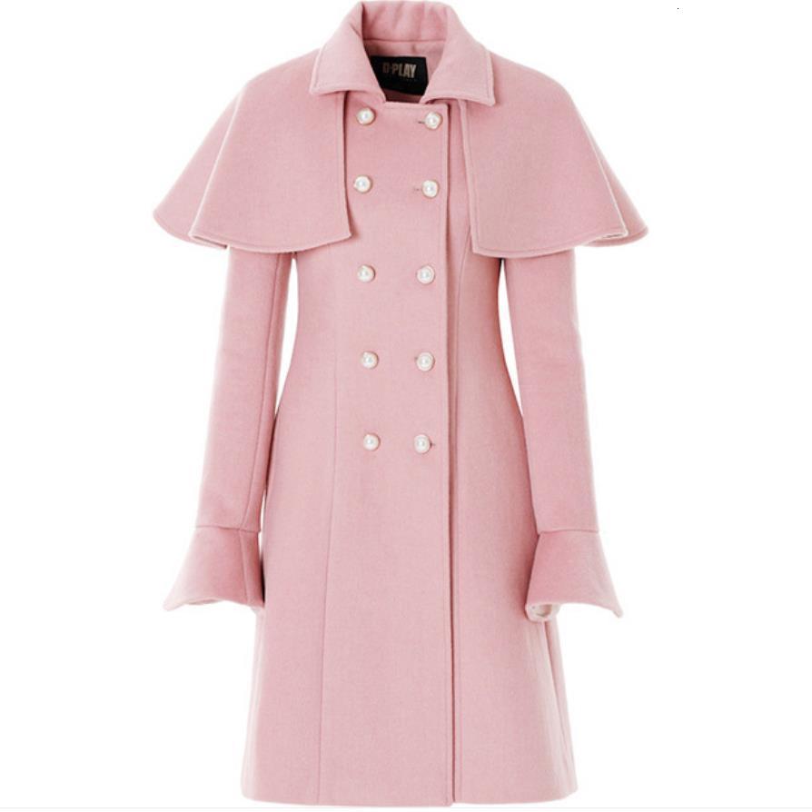 Women's Wool Blends Vintage pearl double breasted woolen cloak coat women slim pink medium length oevecoat 221114
Women's Wool Blends Vintage pearl double breasted woolen cloak coat women slim pink medium length oevecoat 221114