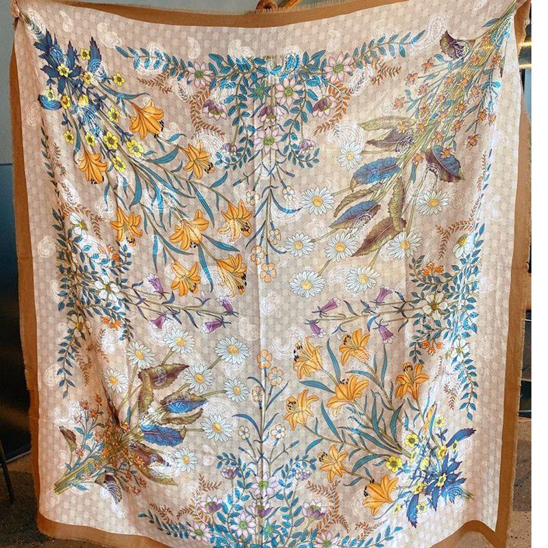 Scarves Large Square Cashmere Scarf Wraps Shawl Lightweight Charming Floral Print Women Winter Elegant Echarpe 135x135cm
Scarves Large Square Cashmere Scarf Wraps Shawl Lightweight Charming Floral Print Women Winter Elegant Echarpe 135x135cm
