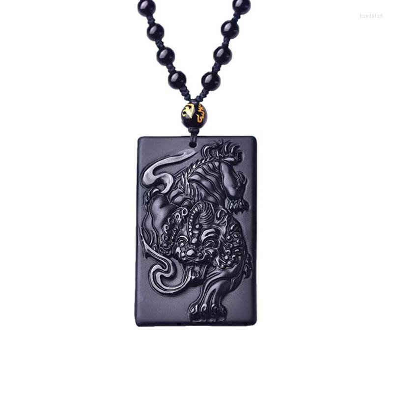 Pendant Necklaces Men Women Beautiful Handwork Natural Black Obsidian Carved Chinese PiXiu Tiger Lucky With Beads Necklace Jewelry
Pendant Necklaces Men Women Beautiful Handwork Natural Black Obsidian Carved Chinese PiXiu Tiger Lucky With Beads Necklace Jewelry