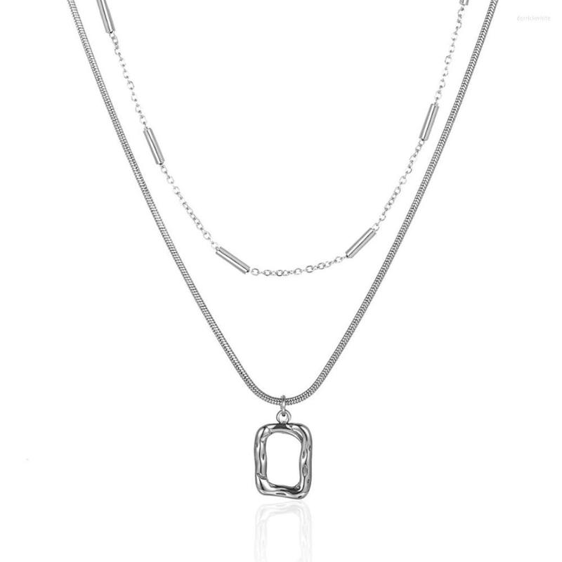Pendant Necklaces Hollow Rectangle Necklace For Women Irregular Geometric Clavicle Chain In Stainless Steel
Pendant Necklaces Hollow Rectangle Necklace For Women Irregular Geometric Clavicle Chain In Stainless Steel