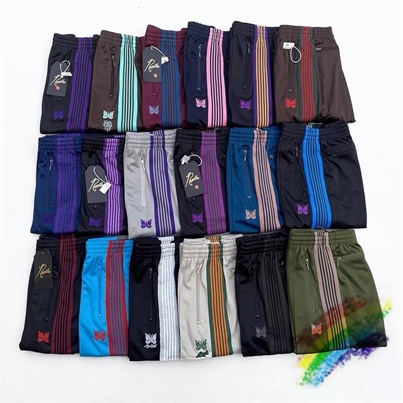 Mens Pants AWGE Needles Sweatpants Men Women 1 1 Top Quality Embroidered Butterfly Stripe Trousers 221113, 13
Mens Pants AWGE Needles Sweatpants Men Women 1 1 Top Quality Embroidered Butterfly Stripe Trousers 221113, 13
