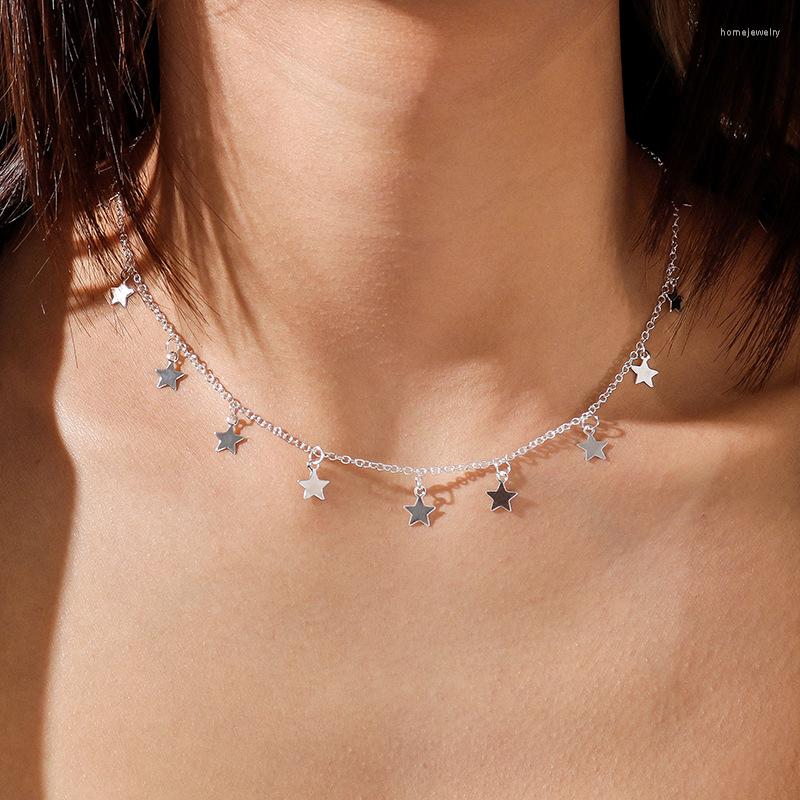 Pendant Necklaces Gold Silver Color Star Party Women's Necklace Fashion Female Choker Simple Ladies Pentagon-Star Jewelry Gifts
Pendant Necklaces Gold Silver Color Star Party Women's Necklace Fashion Female Choker Simple Ladies Pentagon-Star Jewelry Gifts