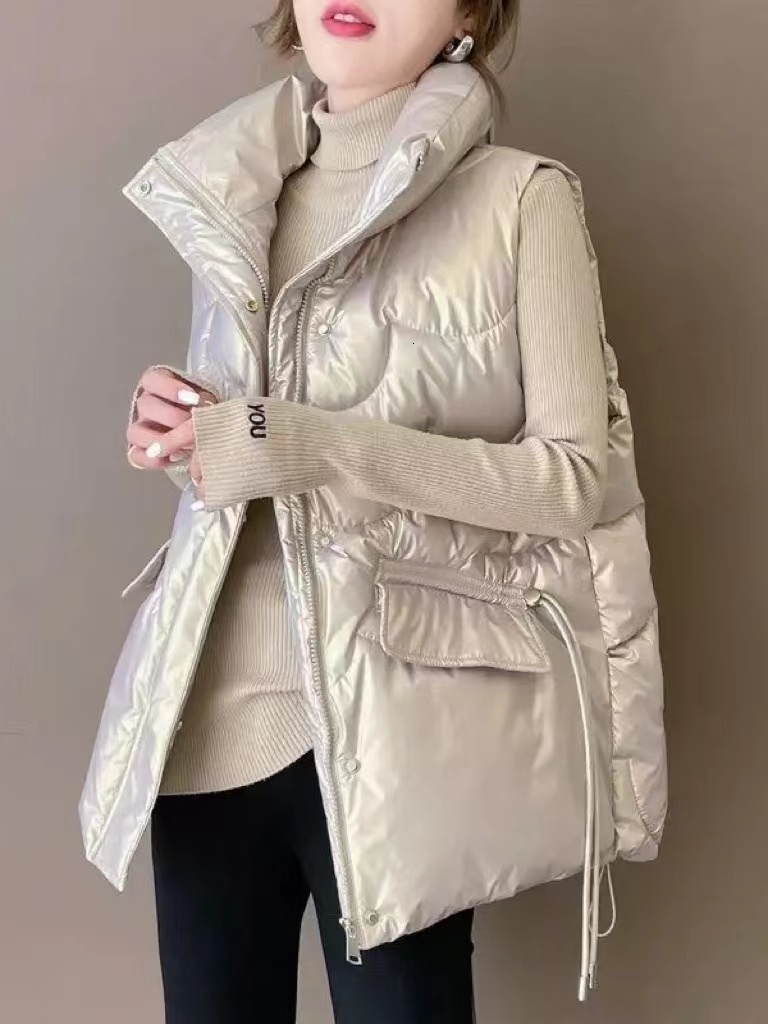 Women' Vests Autumn Elegant Women Stand Collar Cotton Padded Vest Winter Warm Female Sleeveless Jacket Solid Casual Fashion Coat Vests 221114, Pink
Women' Vests Autumn Elegant Women Stand Collar Cotton Padded Vest Winter Warm Female Sleeveless Jacket Solid Casual Fashion Coat Vests 221114, Pink