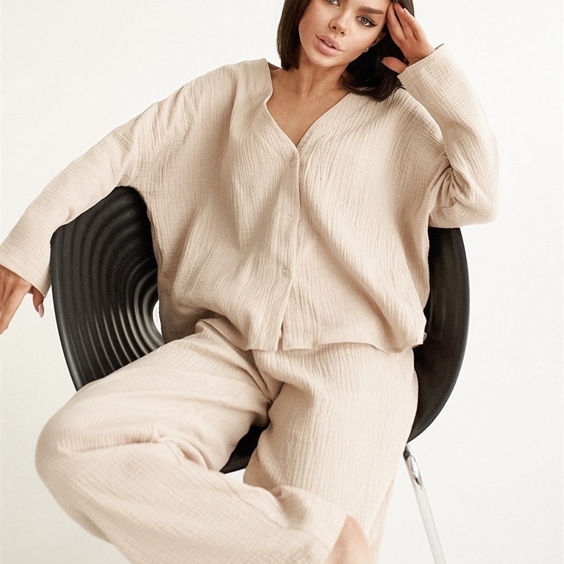 Women's Sleepwear Sexy Pyjamas Linad Khaki Pure Cotton Sleepwear V Neck Single Breasted Wide Leg Pants Trouser Suits Drop Sleeves Set Woman 2 Pieces, White
Women's Sleepwear Sexy Pyjamas Linad Khaki Pure Cotton Sleepwear V Neck Single Breasted Wide Leg Pants Trouser Suits Drop Sleeves Set Woman 2 Pieces, White