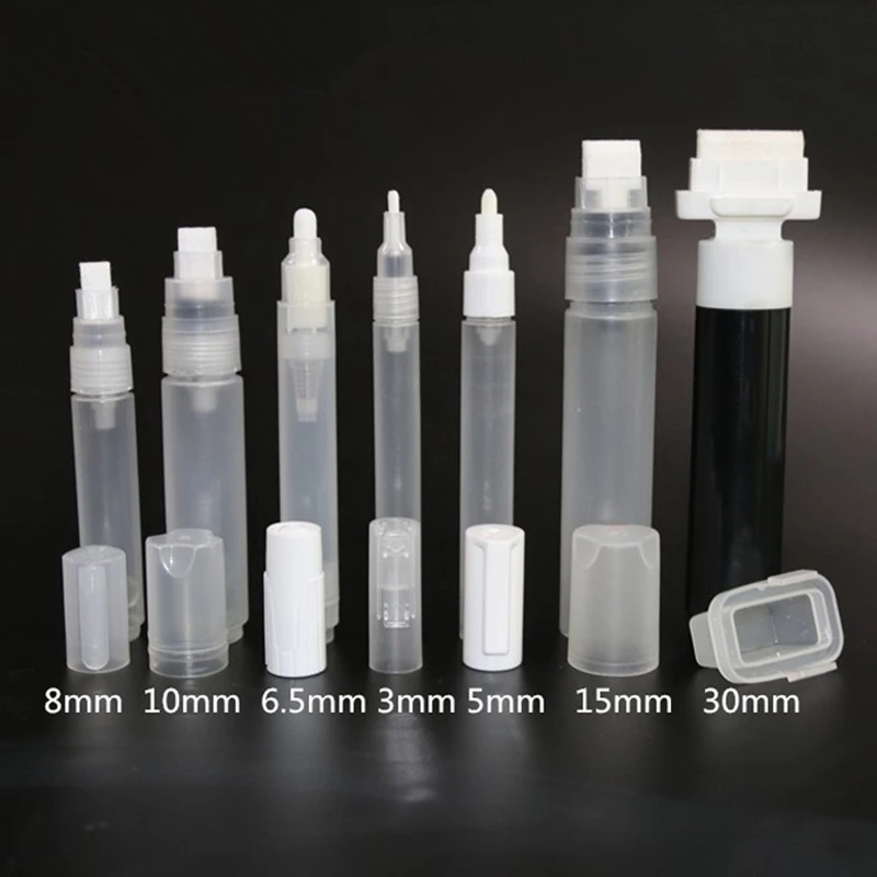 Markers 7 pcsset Plastic Empty Pen Rod 3mm 8mm 10mm 15mm 30mm Barrels Tube for Graffiti Pen Liquid Chalk Markers Paint Pen Accessories 221111