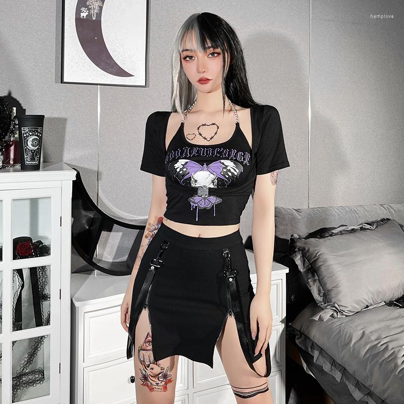 Women' T Shirts 2022 Summer All-match Street Casual Slimming Butterfly Independent Design Printing Chain Small Sling Tights 2-piece Set, Black
Women' T Shirts 2022 Summer All-match Street Casual Slimming Butterfly Independent Design Printing Chain Small Sling Tights 2-piece Set, Black