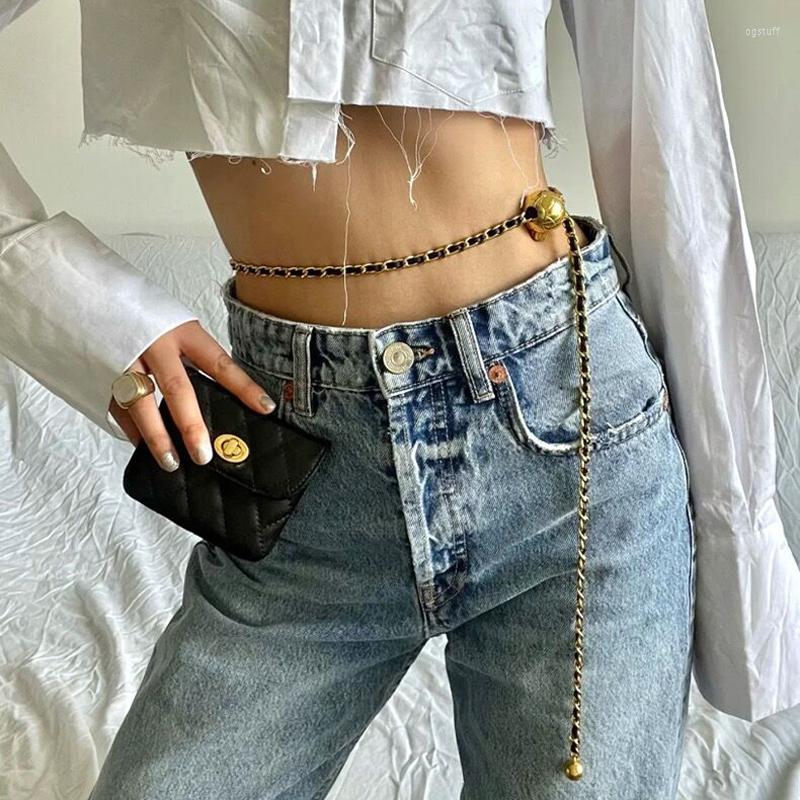 Belts European American Vintage Leather Waist Chain Women's Classic Belt Accessories, Black
Belts European American Vintage Leather Waist Chain Women's Classic Belt Accessories, Black