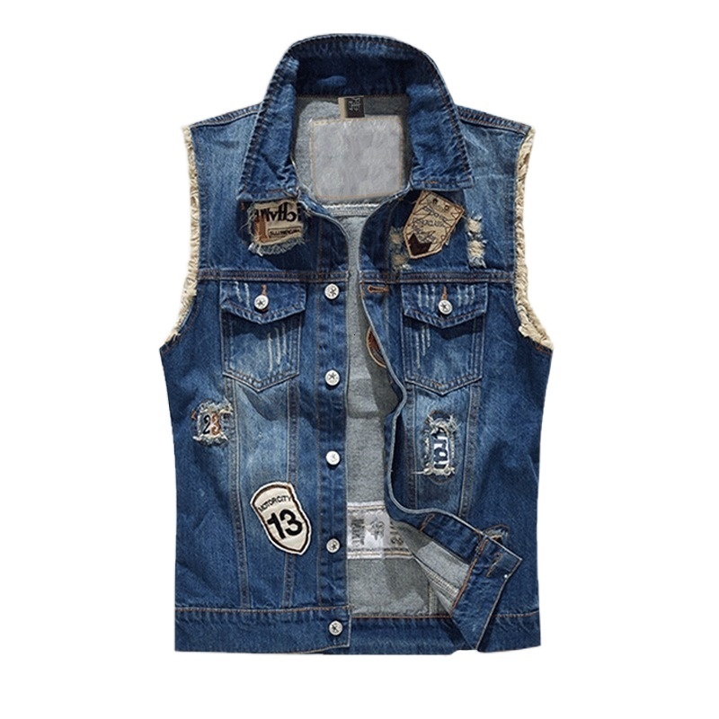 Men's Vests Fashion Men Denim Jeans Coat Ripped Sleeveless Spring Man Streetwear Waistcoat Hole Jackets Mens 221114, Blue
Men's Vests Fashion Men Denim Jeans Coat Ripped Sleeveless Spring Man Streetwear Waistcoat Hole Jackets Mens 221114, Blue