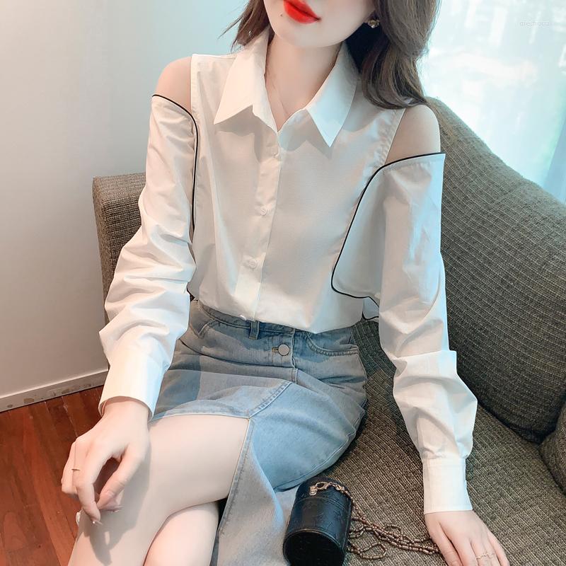 Women' Blouses White Women' Chiffon Blouse Loose Fashion Shirt Off The Shoulder Long Sleeve Casual Spring Top 2023 Korean Clothing
Women' Blouses White Women' Chiffon Blouse Loose Fashion Shirt Off The Shoulder Long Sleeve Casual Spring Top 2023 Korean Clothing