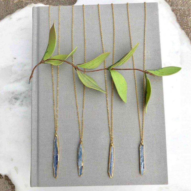 Pendant Necklaces NM36631 14k Gold Fill Long Blue Kyanite Boho Freeform Skinny Stick Slice Minimalist Vertical Bar Necklace
Pendant Necklaces NM36631 14k Gold Fill Long Blue Kyanite Boho Freeform Skinny Stick Slice Minimalist Vertical Bar Necklace