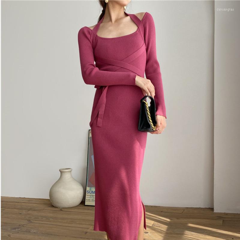 Casual Dresses Womens Black Sexy Knitted Dress Spring Autumn 3 Color Temperament Slim Bandage Ladies Long Bodycon Vintage Vestidos M506 
Casual Dresses Womens Black Sexy Knitted Dress Spring Autumn 3 Color Temperament Slim Bandage Ladies Long Bodycon Vintage Vestidos M506
