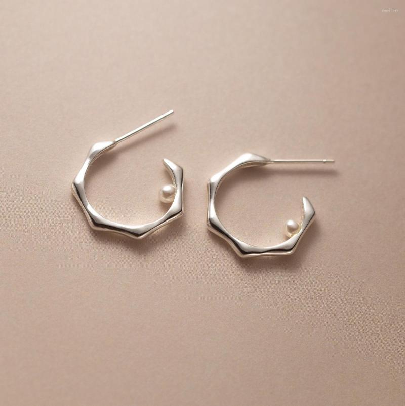 Stud Earrings Real 925 Sterling Silver Simple Bamboo Curved C Shape With Pearl Hypoallergenic Jewelry For Women
Stud Earrings Real 925 Sterling Silver Simple Bamboo Curved C Shape With Pearl Hypoallergenic Jewelry For Women