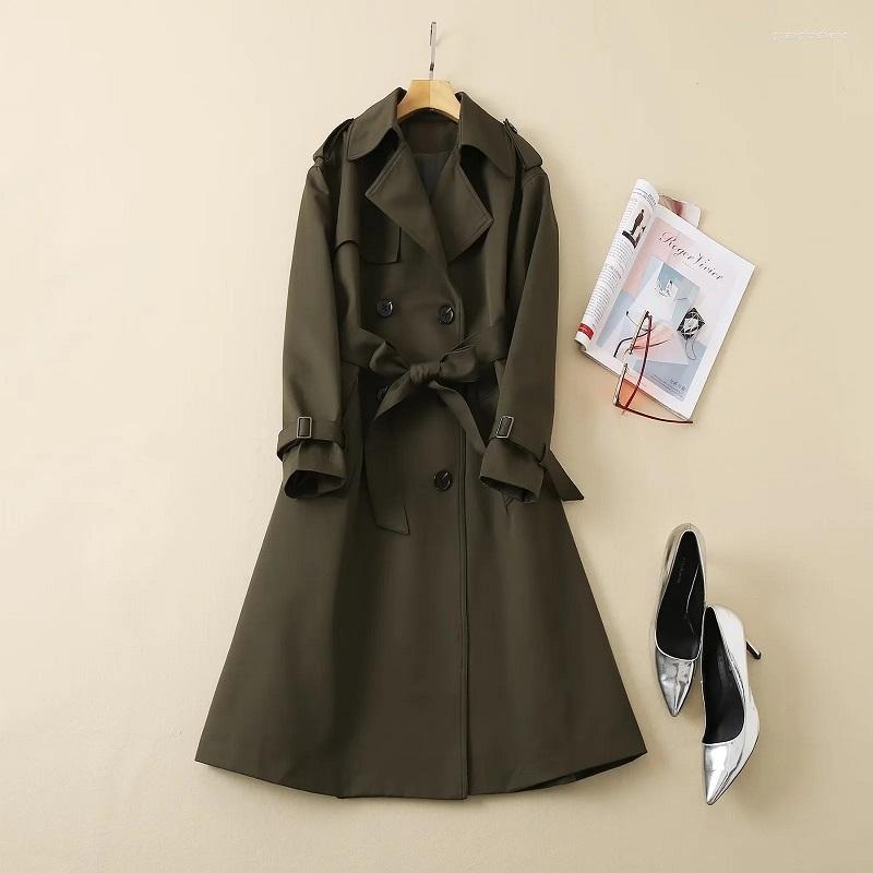Women' Trench Coats Top Quality 2022 Autumn Winter Long Coat Women Turn-down Collar Double Breasted Adjustable Belt Army Green Overcoats, Picture shown
Women' Trench Coats Top Quality 2022 Autumn Winter Long Coat Women Turn-down Collar Double Breasted Adjustable Belt Army Green Overcoats, Picture shown