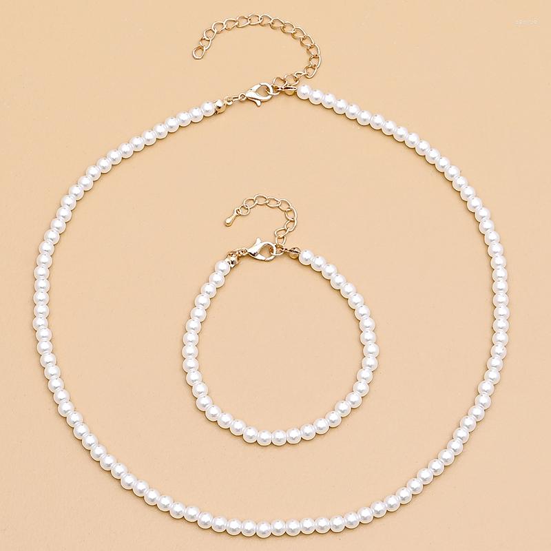 Necklace Earrings Set ZOSHI Elegant White Imitation Pearl Beads Choker For Women Handmade Beaded Bracelet Jewelry, Picture shown 
Necklace Earrings Set ZOSHI Elegant White Imitation Pearl Beads Choker For Women Handmade Beaded Bracelet Jewelry, Picture shown