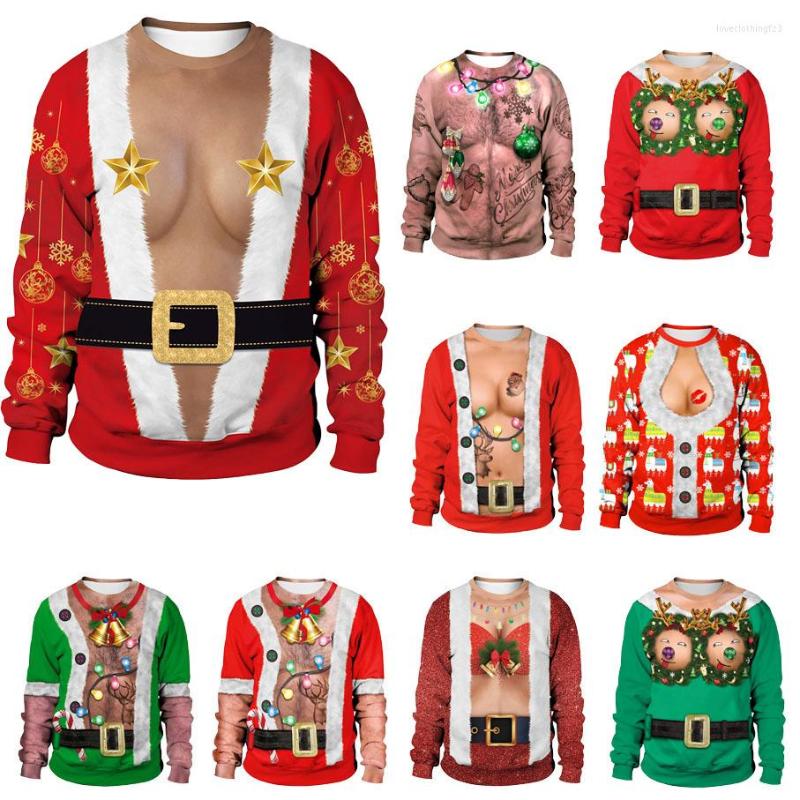 

Men's Sweaters Unisex Ugly Christmas 3D Muscle Funny Novelty Women Men Pullovers Holiday Carnival Year Clothes, Sb102-049