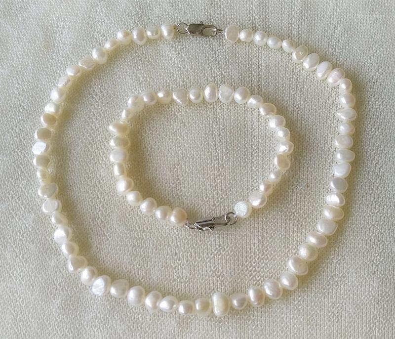 Necklace Earrings Set Natural Pearl 7-8mm White Pink Baroque Freshwater & Bracelet 18 / 7.5 Inches, Picture shown
Necklace Earrings Set Natural Pearl 7-8mm White Pink Baroque Freshwater & Bracelet 18 / 7.5 Inches, Picture shown