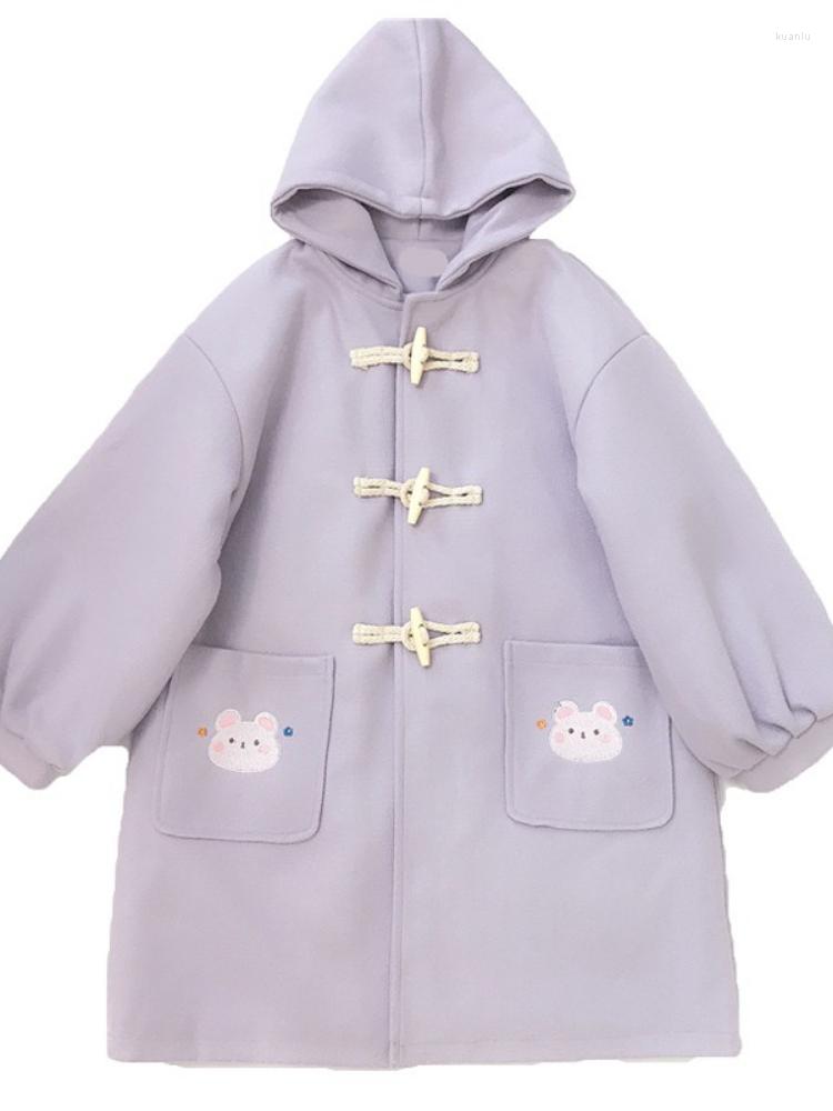 Women's Trench Coats Merry Pretty Winter Kawaii Wool Blend Purple Coat Women Mori Girl Cute Woolen Jacket Teens Warm Long
Women's Trench Coats Merry Pretty Winter Kawaii Wool Blend Purple Coat Women Mori Girl Cute Woolen Jacket Teens Warm Long